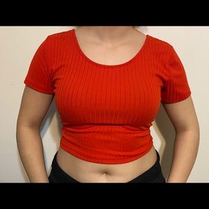 Red crop top